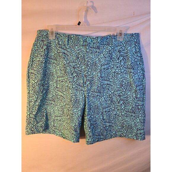 Vineyard Vines Mens Size 38 Teal Pattern Perfomrance Shorts Board Swimsuit XL - Picture 1 of 3